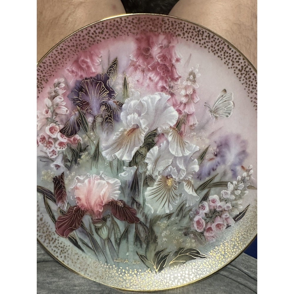 Iris Quartet Lena Liu 1st In Symphony Of Shimmering Beauty Collector Plate 1991